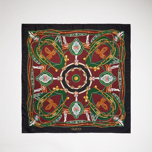 "Salon Privé" printed silk carré