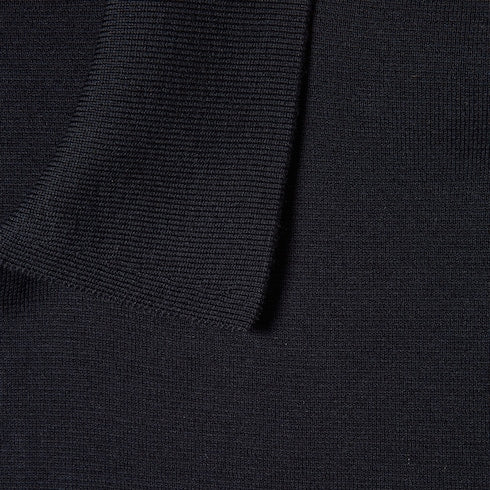 Silk cotton knit polo shirt