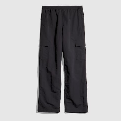 Froissé nylon faille cargo pants