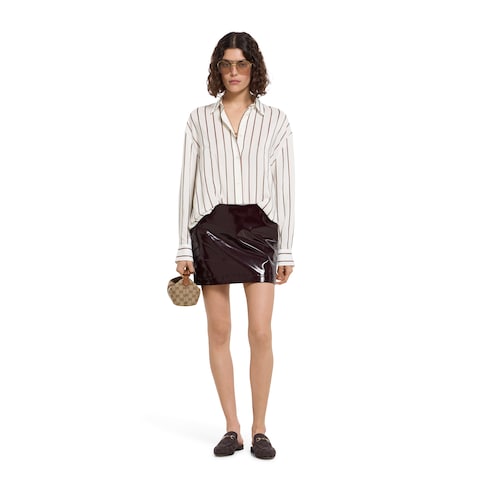 Web silk jacquard shirt
