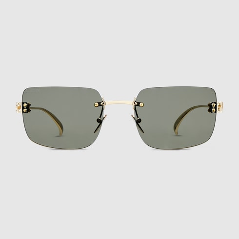 Frameless square sunglasses