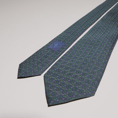 Interlocking G silk jacquard tie