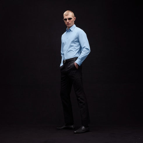 Piece dyed cotton poplin shirt