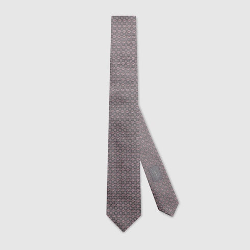 Interlocking G silk jacquard tie