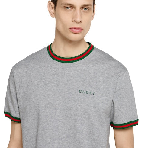 Cotton jersey T-shirt with embroidery
