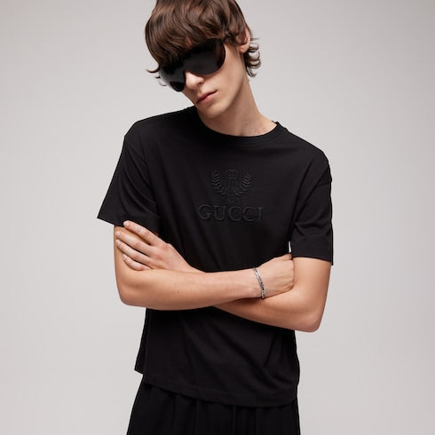 Cotton jersey T-shirt with embroidery