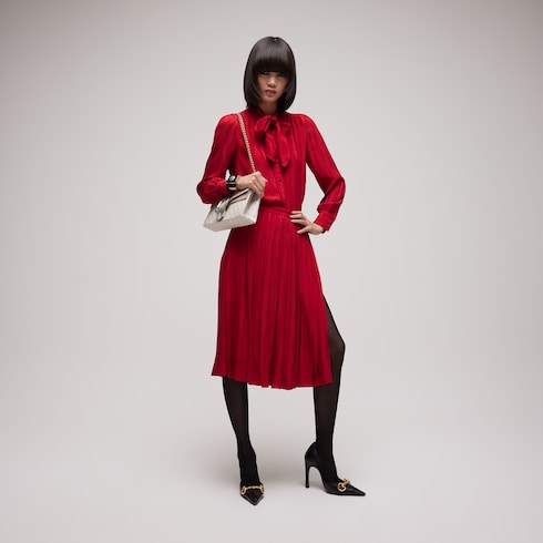 Interlocking G chain silk jacquard shirt