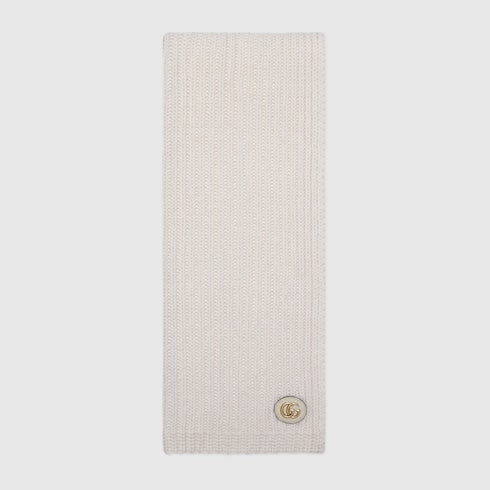 Wool cashmere scarf with Double G