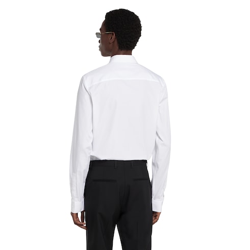 Cotton poplin shirt with embroidery
