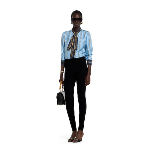 Printed silk twill shirt