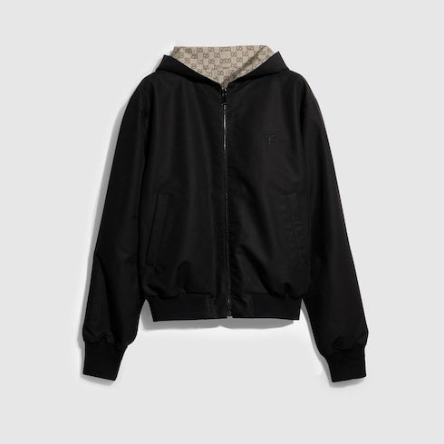 Reversible cotton canvas zip jacket