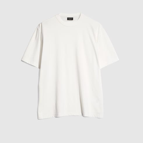 Cotton silk jersey T-shirt with embroidery