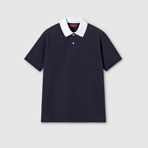 Stretch cotton piquet polo shirt