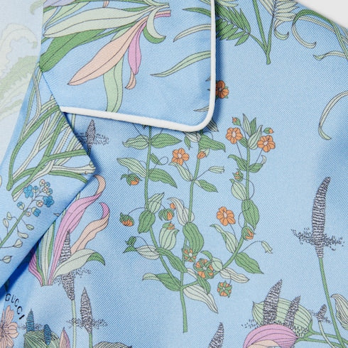 Printed silk twill shirt