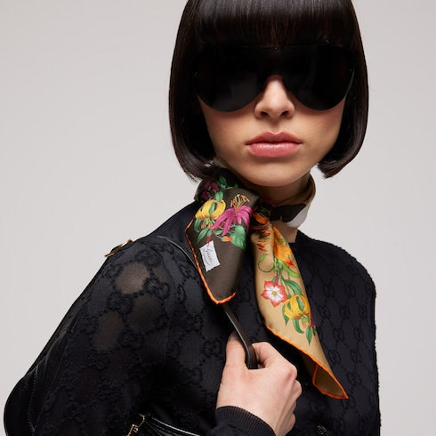 Printed silk twill bandana