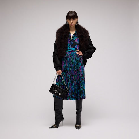 Printed silk crêpe de chine shirt