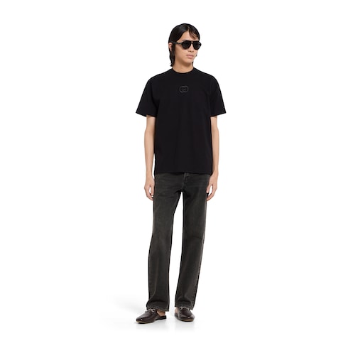 Cotton jersey T-shirt with embroidery