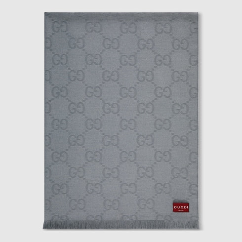 GG wool silk jacquard blanket