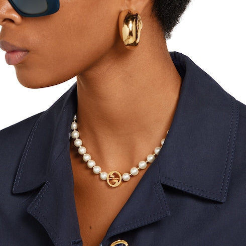 Gucci Interlocking pearl necklace