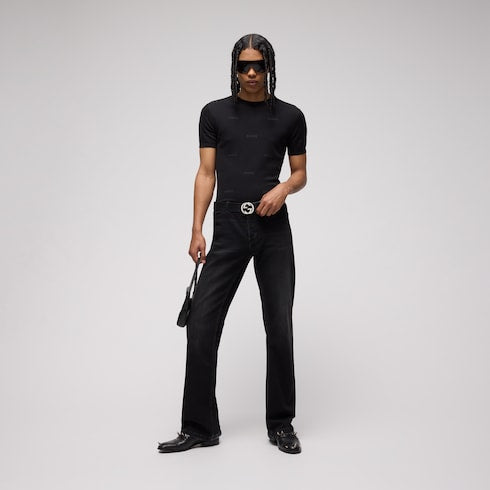 Wool silk Gucci jacquard T-shirt
