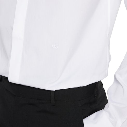 Cotton poplin shirt with embroidery
