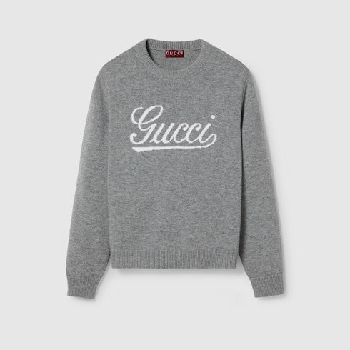 Wool sweater with Gucci intarsia
