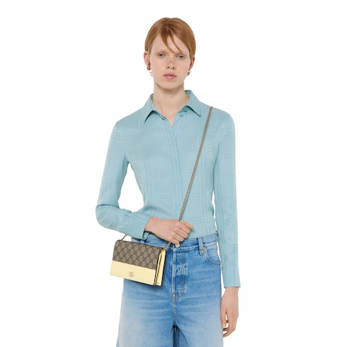 Bi-color GG Marmont wallet on chain