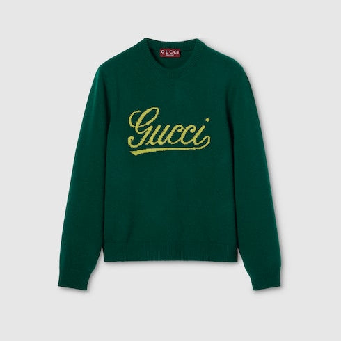 Wool sweater with Gucci intarsia