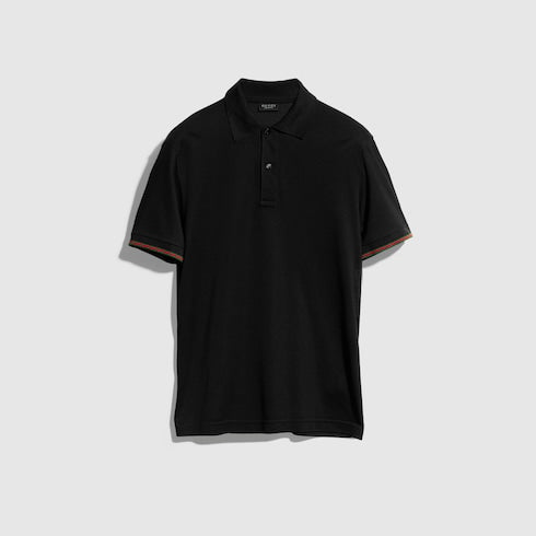 Silk jersey polo shirt with Web