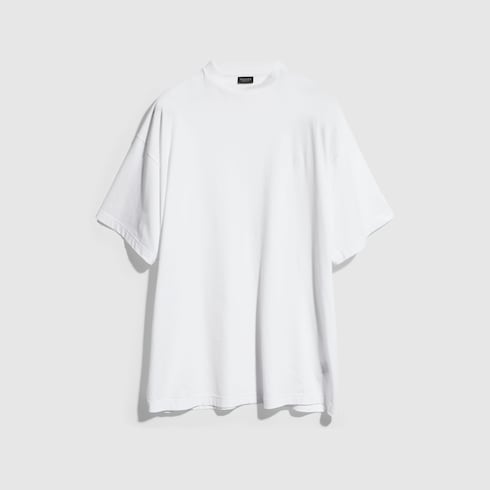 Lightweight silk jersey T-shirt with embroidery