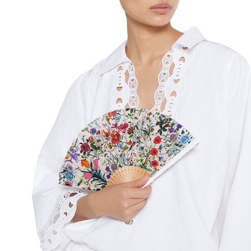 Small Flora print fan