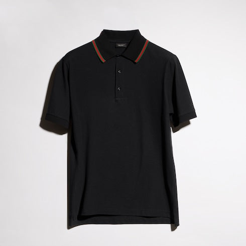 Cotton jersey piquet polo shirt