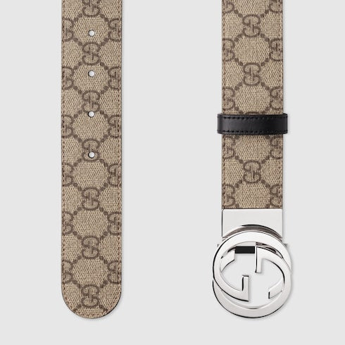 GG Supreme / Black Leather Reversible Belt