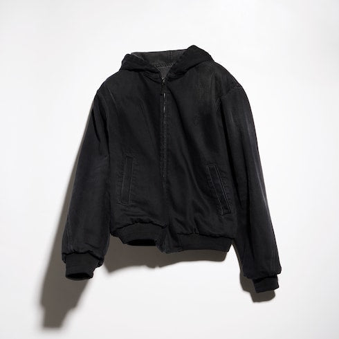 Reversible cotton denim zip jacket