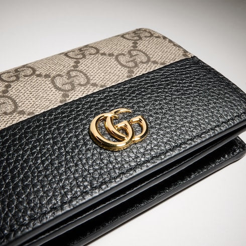 Bi-color GG Marmont card case wallet