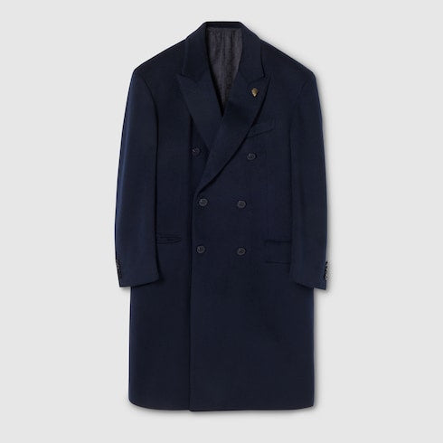 Double-breasted light cashmere coat