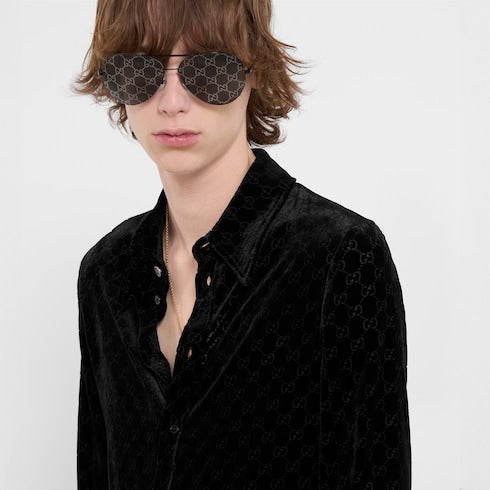 Stretch GG velvet devoré shirt