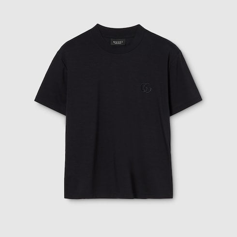 Rayon jersey T-shirt with embroidery