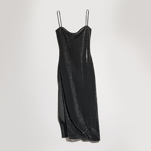 Jersey dress with iridescent effect