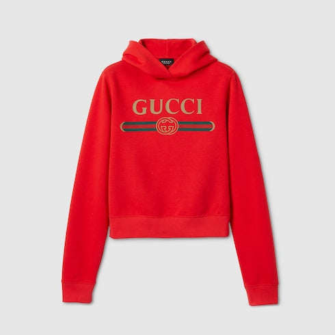 Cotton jersey and cashmere sweatshirt with print