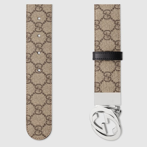 GG Supreme / Black Leather Reversible Belt