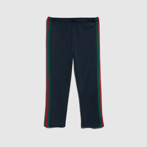 Rib cotton jersey pants with Web