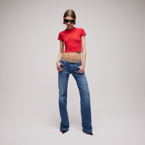 Belt with squared buckle