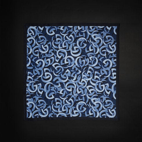 Printed silk pocket square