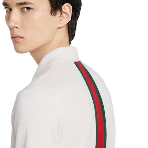 Knit wool polo shirt with Web
