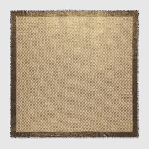 GG wool jacquard shawl