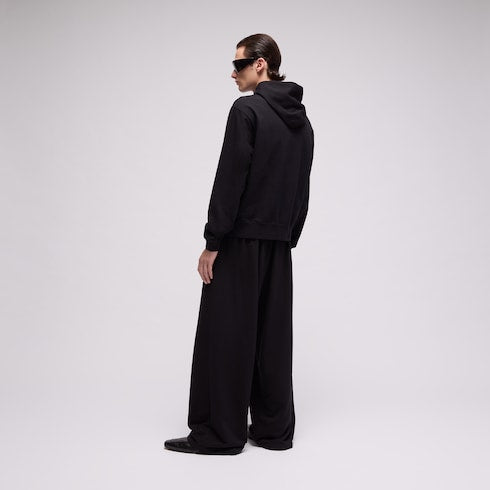 Cotton hooded sweatshirt with muted Web