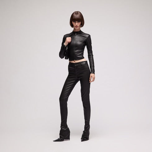 Lightweight stretch leather jacket