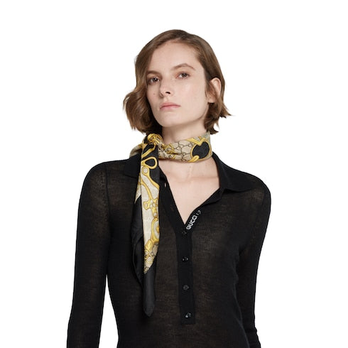 Printed silk twill carré