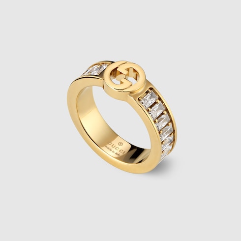 Gucci Blondie wide crystal ring